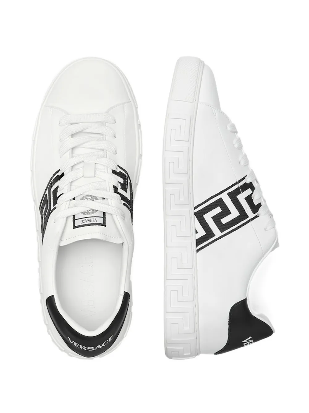 Versace Greca sneakers met borduurwerk Wit