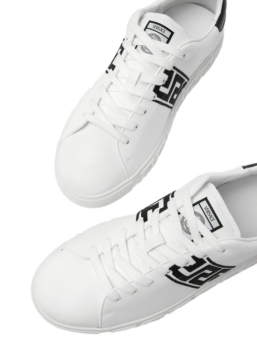 Versace Greca sneakers met borduurwerk Wit