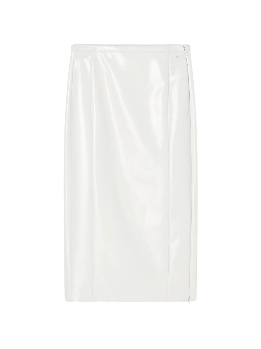 Armani Exchange faux-leather midi skirt - Bianco