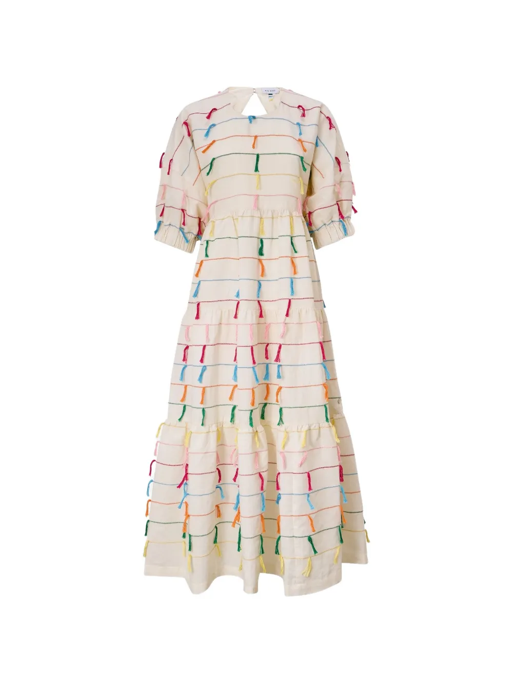 Mira Mikati fringed midi dress - Toni neutri