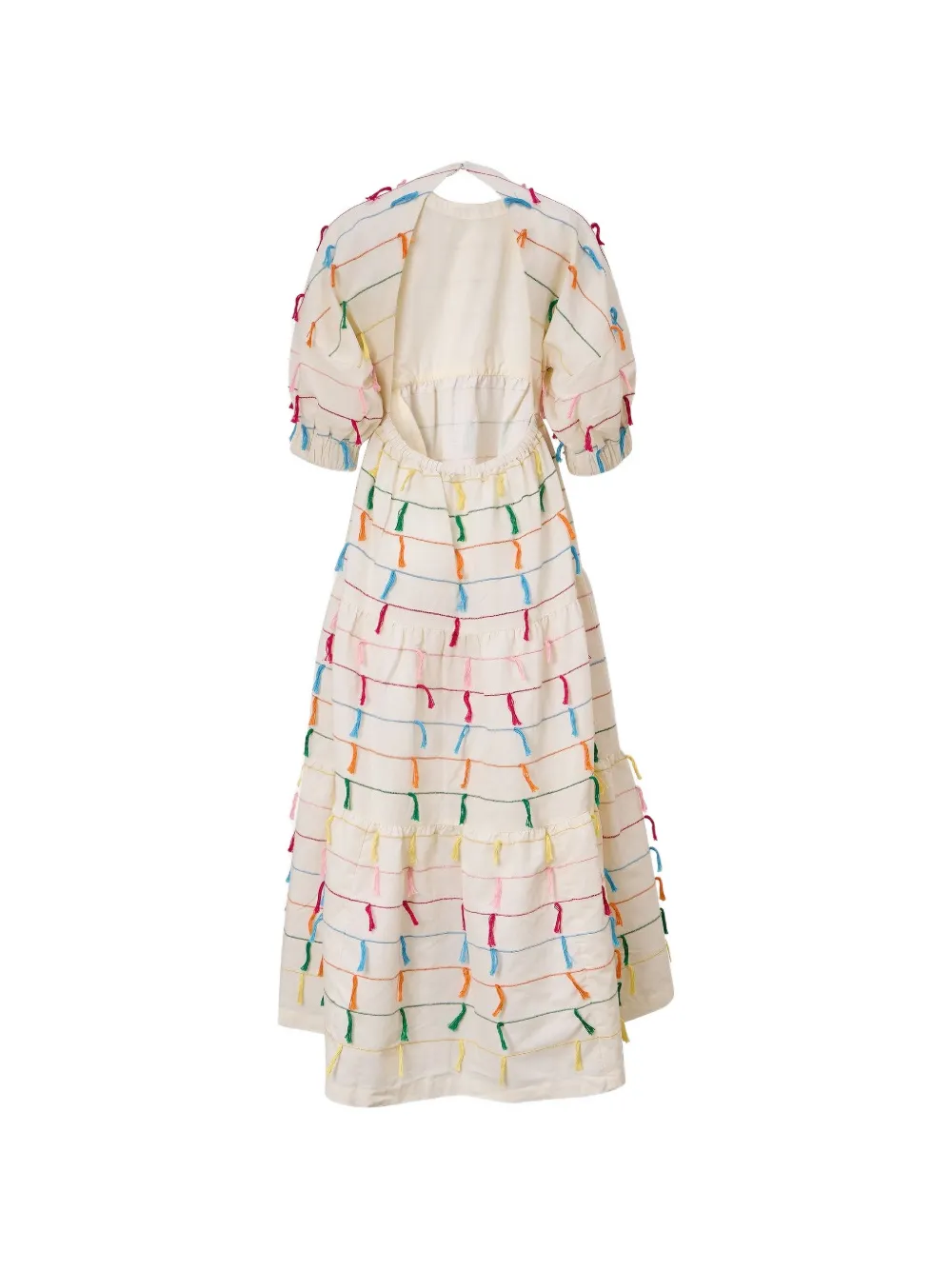  Mira Mikati Fringed Midi Dress - Neutrals 