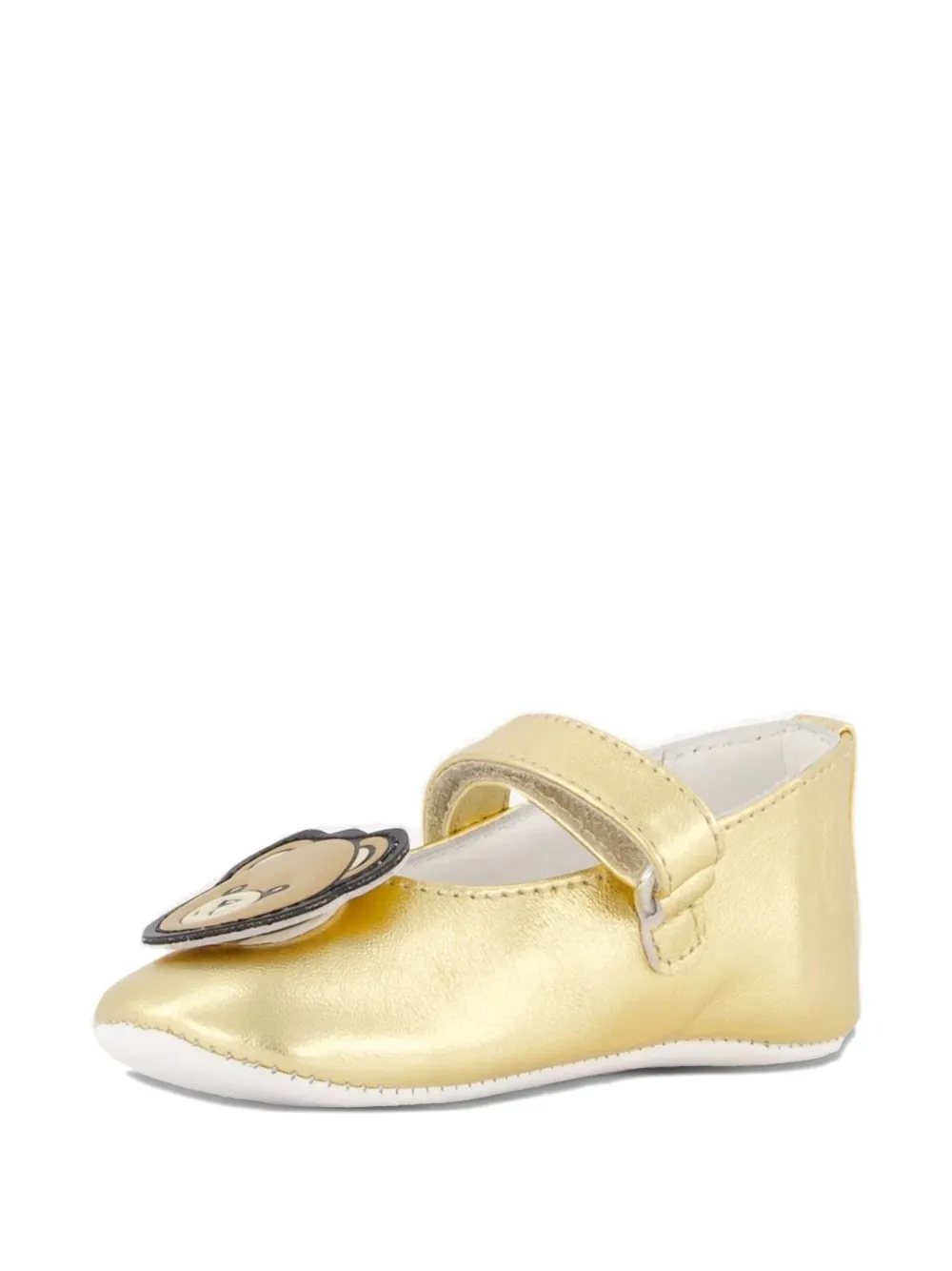 Moschino Kids Teddy Bear ballerina's met klittenband Goud