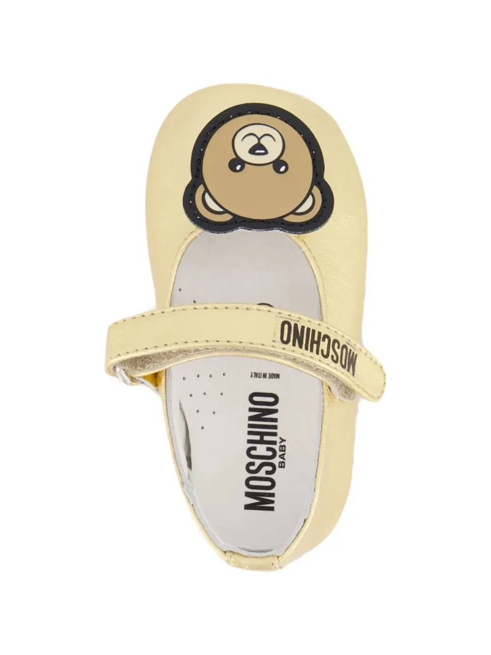 Moschino Kids Teddy Bear ballerina's met klittenband Goud