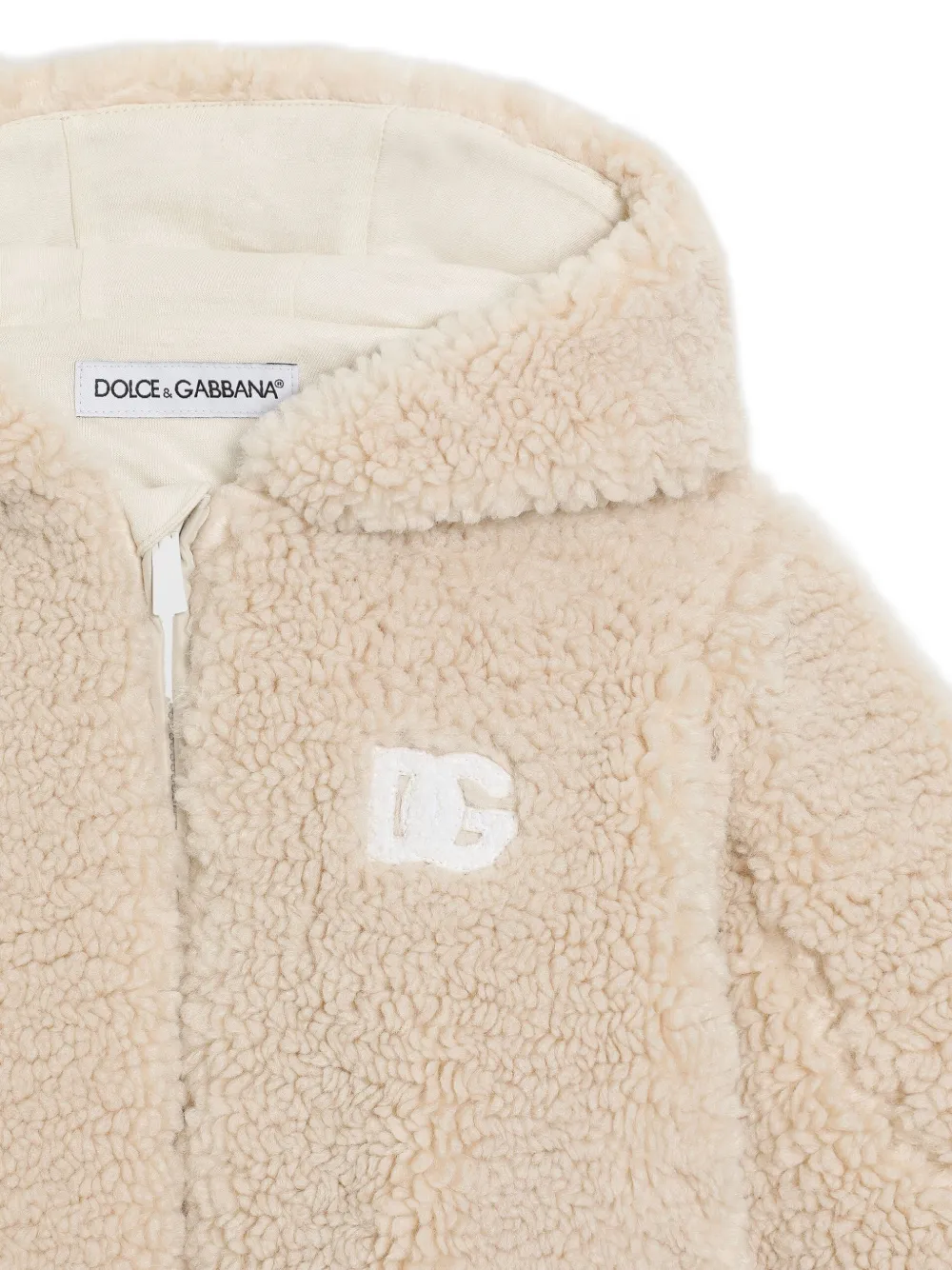  Dolce & Gabbana Kids Hooded Logo Jacket - Neutrals 