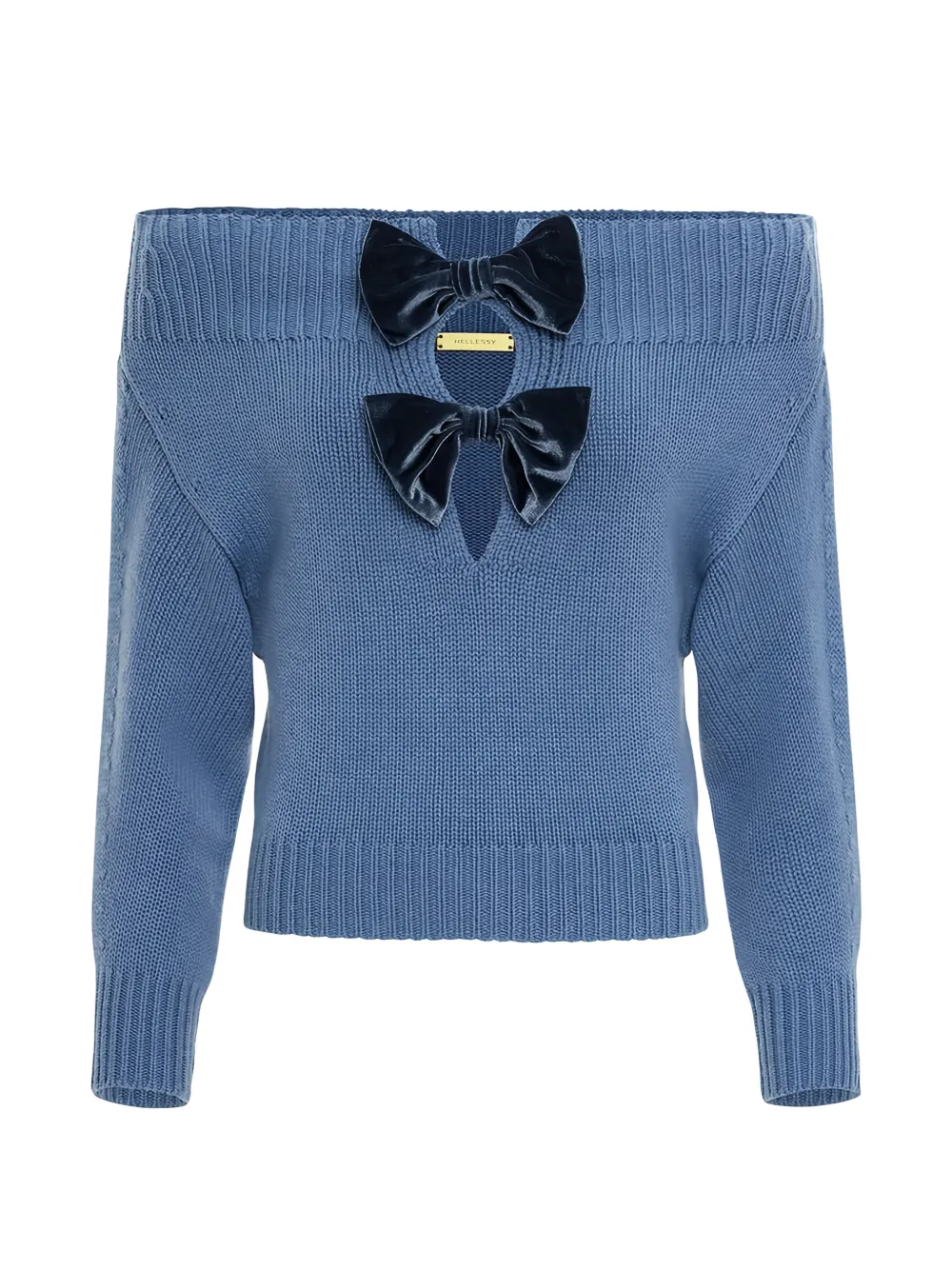 Hellessy Colin bow off-shoulder sweater - Blu