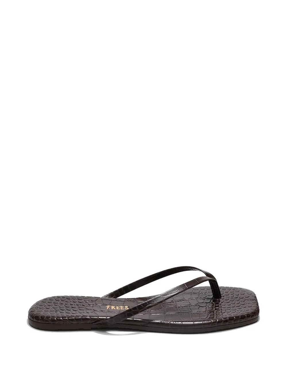 Tkees lily square croc effect flip-flops - Braun