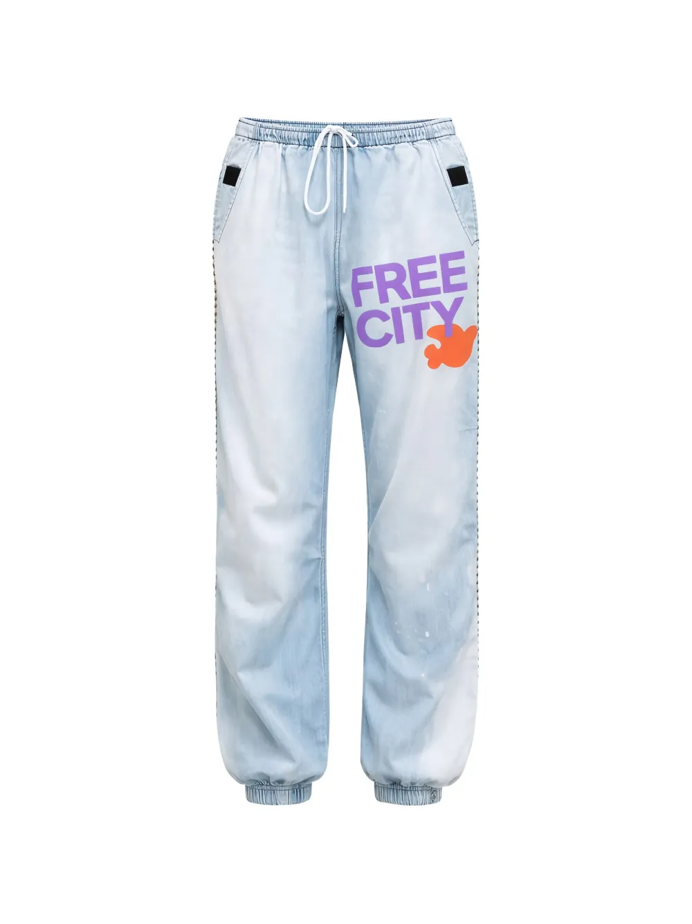 FreeCity print-detail drawstring trousers - Blu