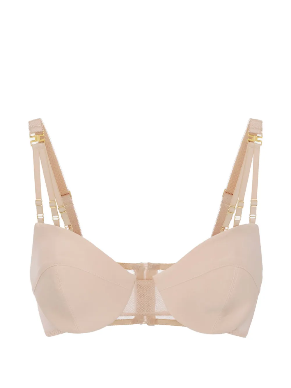Elisabetta Franchi tulle elastic straps bra - Toni neutri