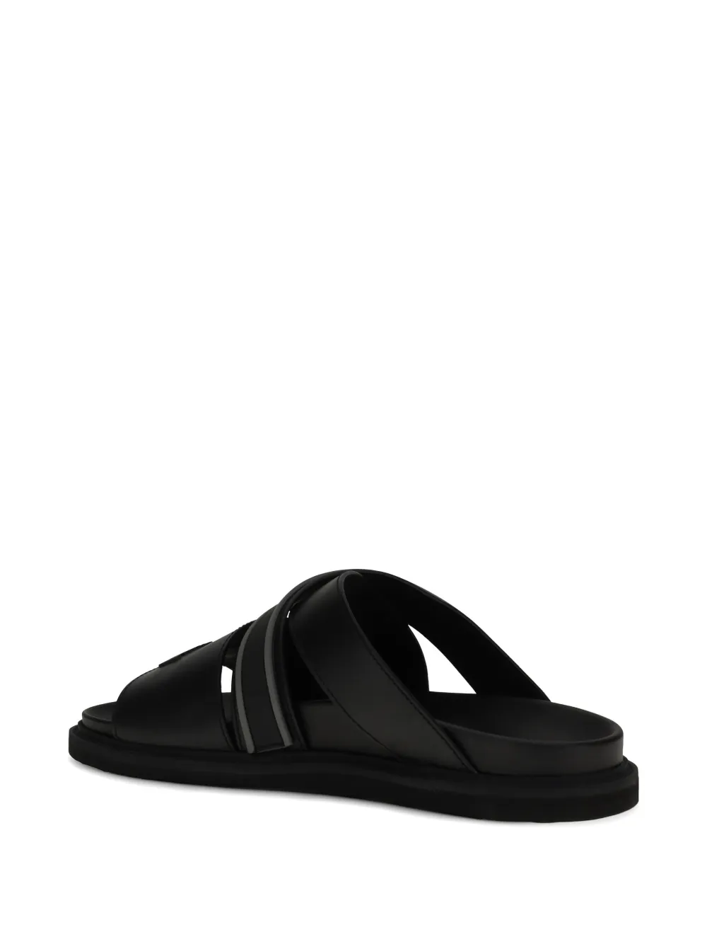 Moschino logo-strap slides Zwart