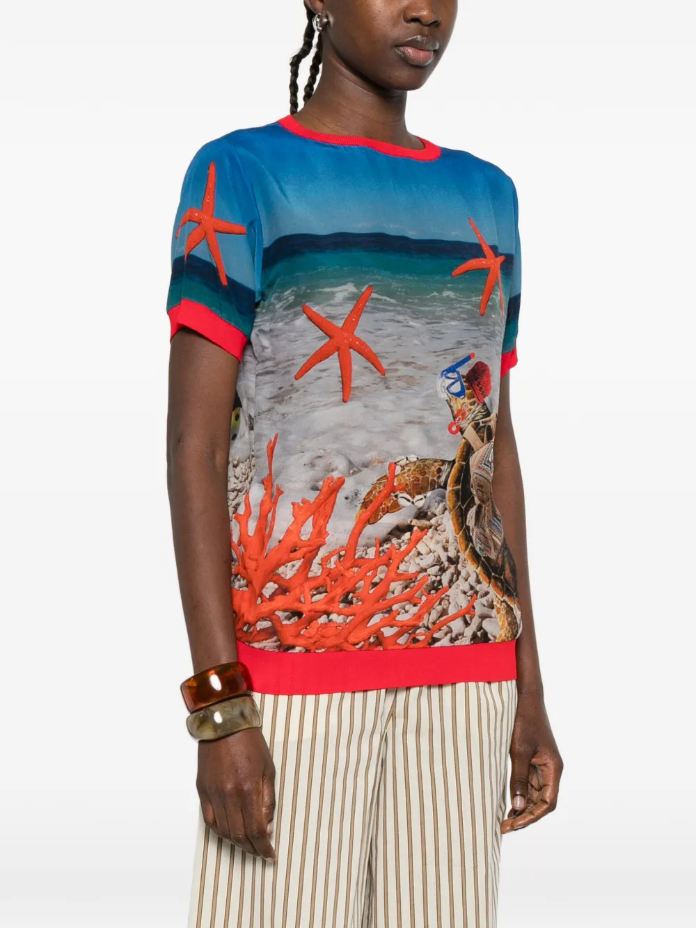 starfish-print T-Shirt