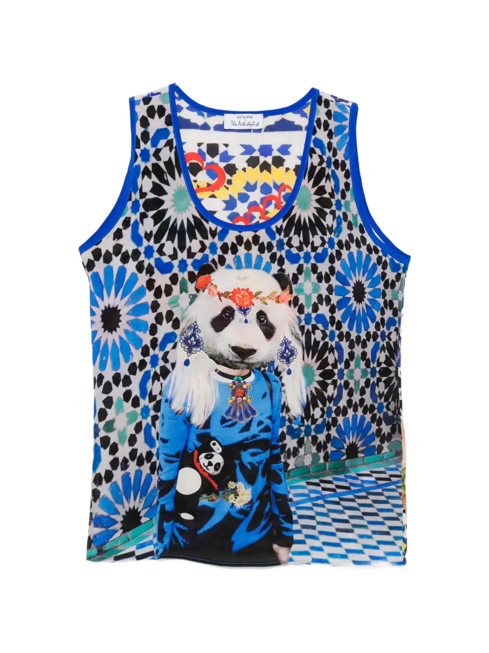 The Artistylist Panda-printed tank top - Blu