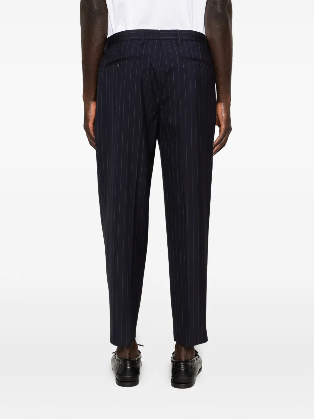 Briglia 1949 Portobello geplooide broek met krijstreep Blauw