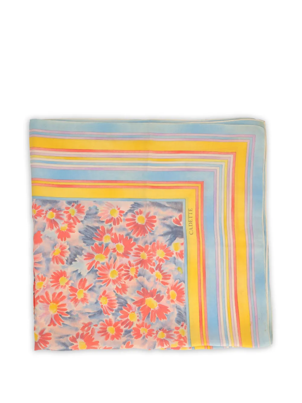 Cadette flower-patterned scarf - Blu
