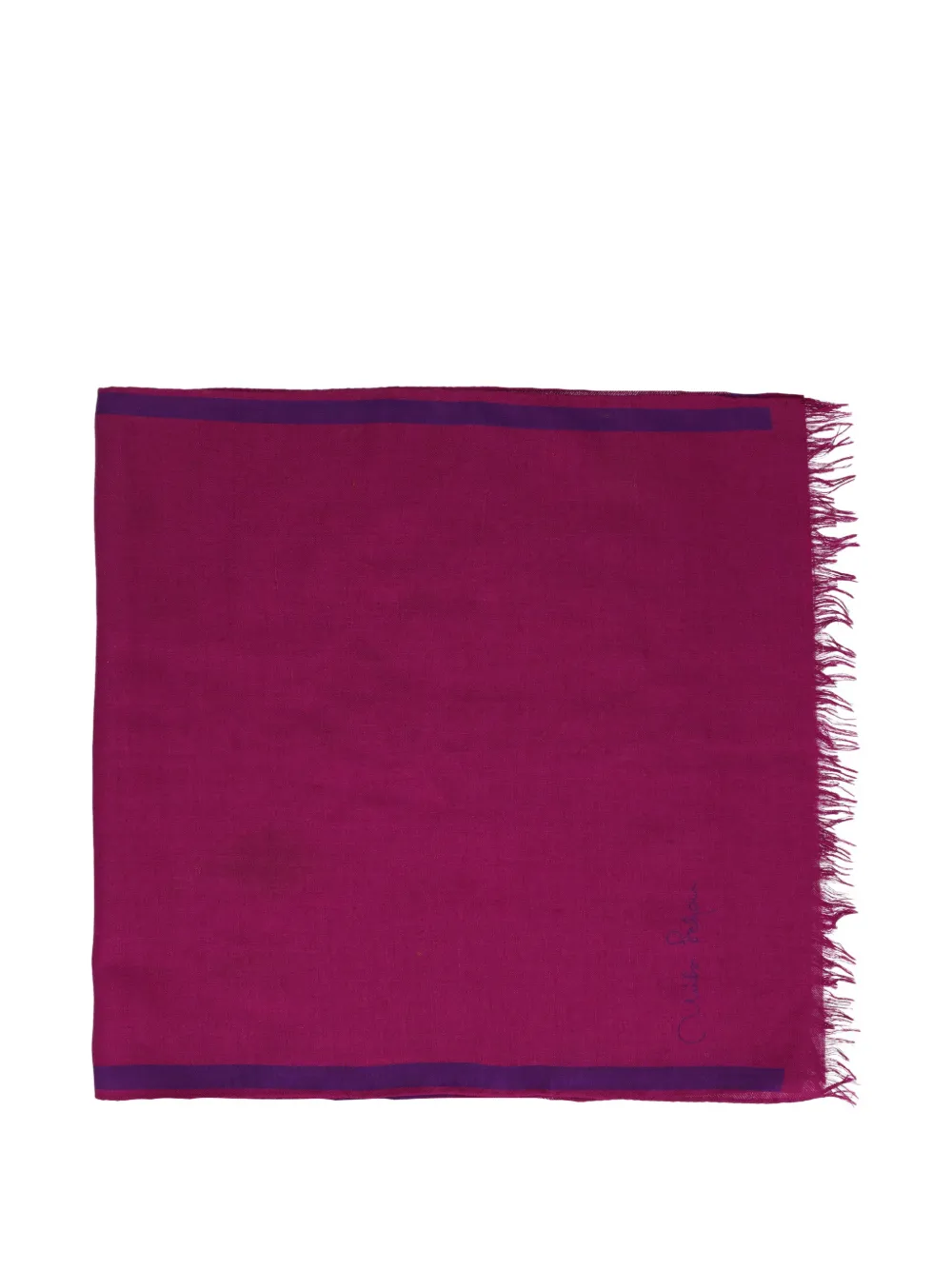 Mila Schon Vintage striped-detail scarf - Rosa