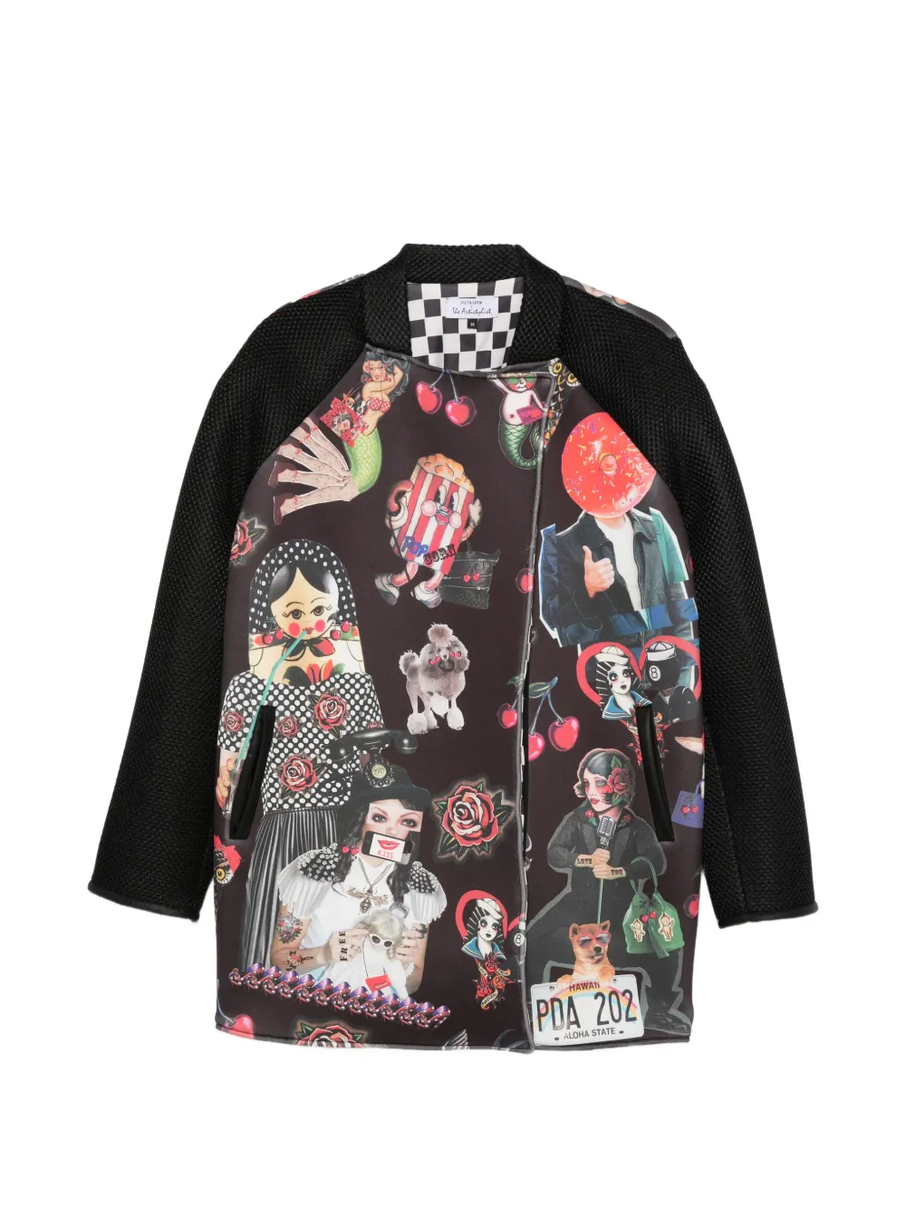 The Artistylist printed coat - Black