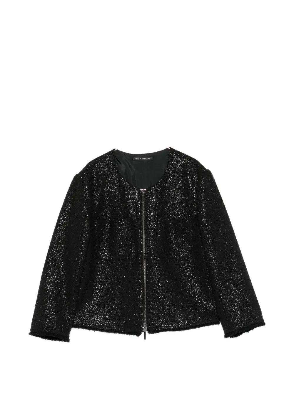 Betty Barclay sequin-embellished zip-up cardigan - Schwarz
