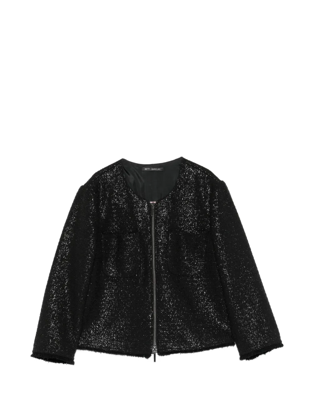 Betty Barclay sequin-embellished zip-up cardigan - Nero