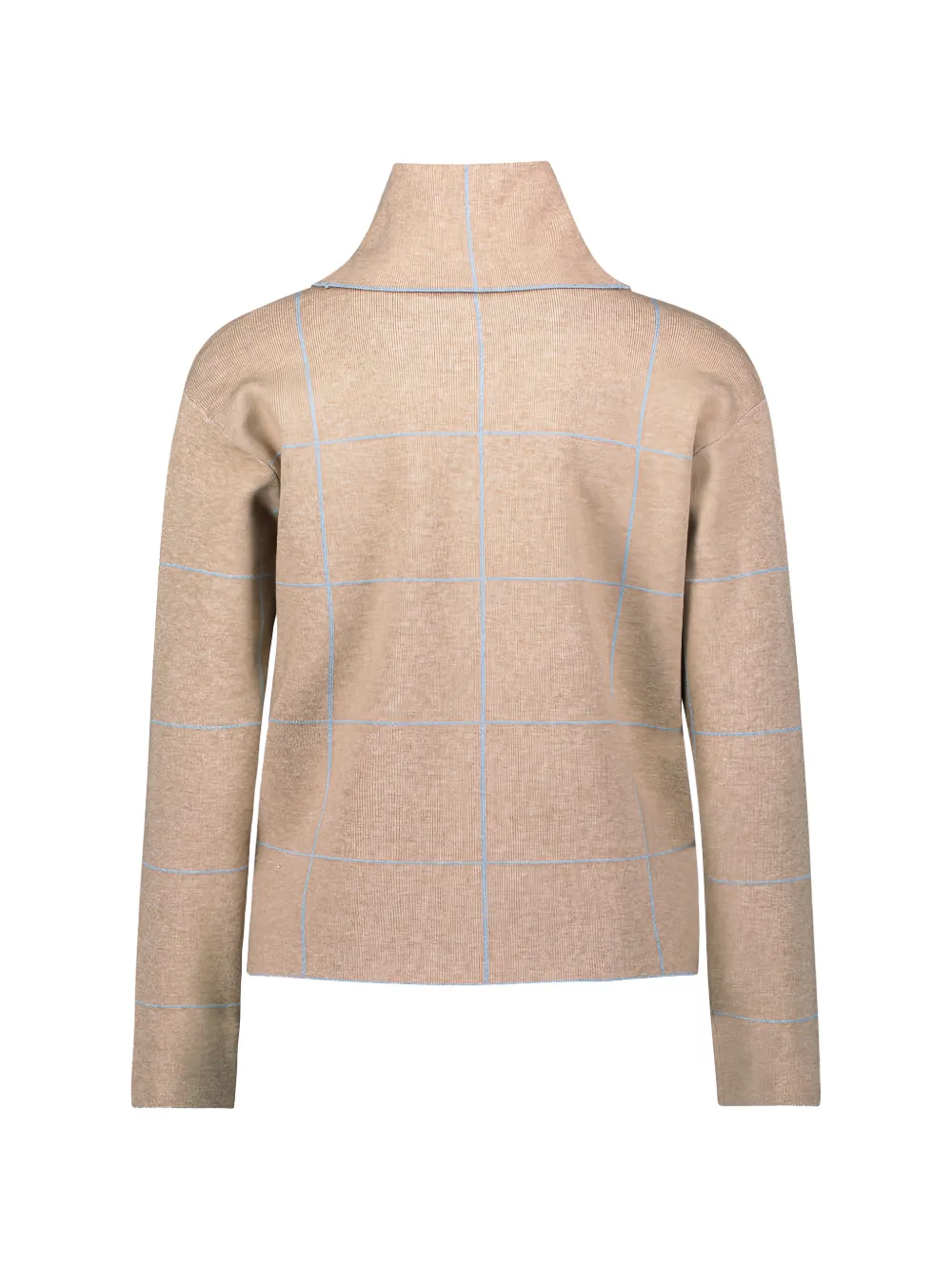 Check-Print Roll-Neck Sweater