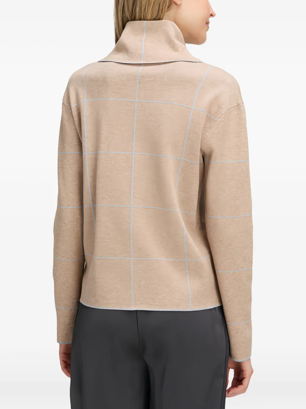 Check-Print Roll-Neck Sweater
