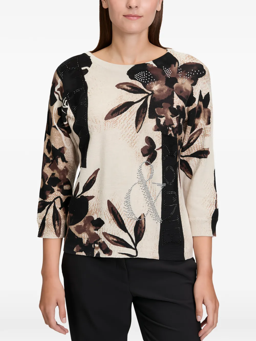  Betty Barclay Floral-print Embellished Sweater - Neutrals 