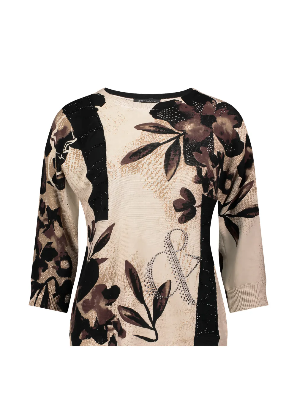 Betty Barclay Floral-print Embellished Sweater In Multi