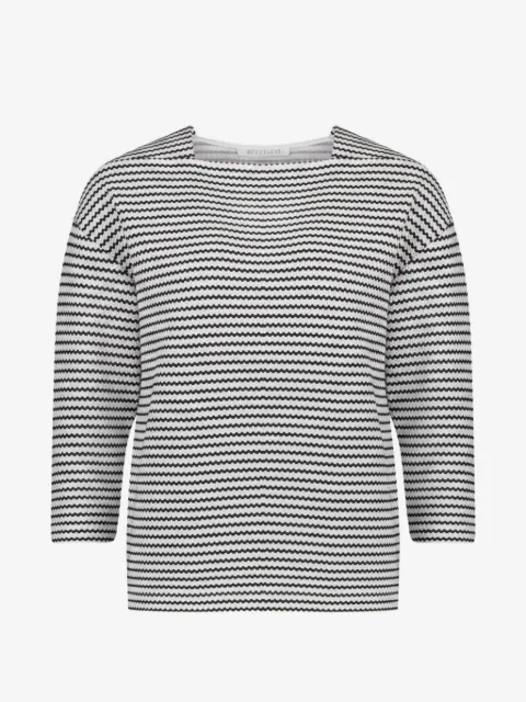 BETTY & CO patterned square-neck long-sleeve top