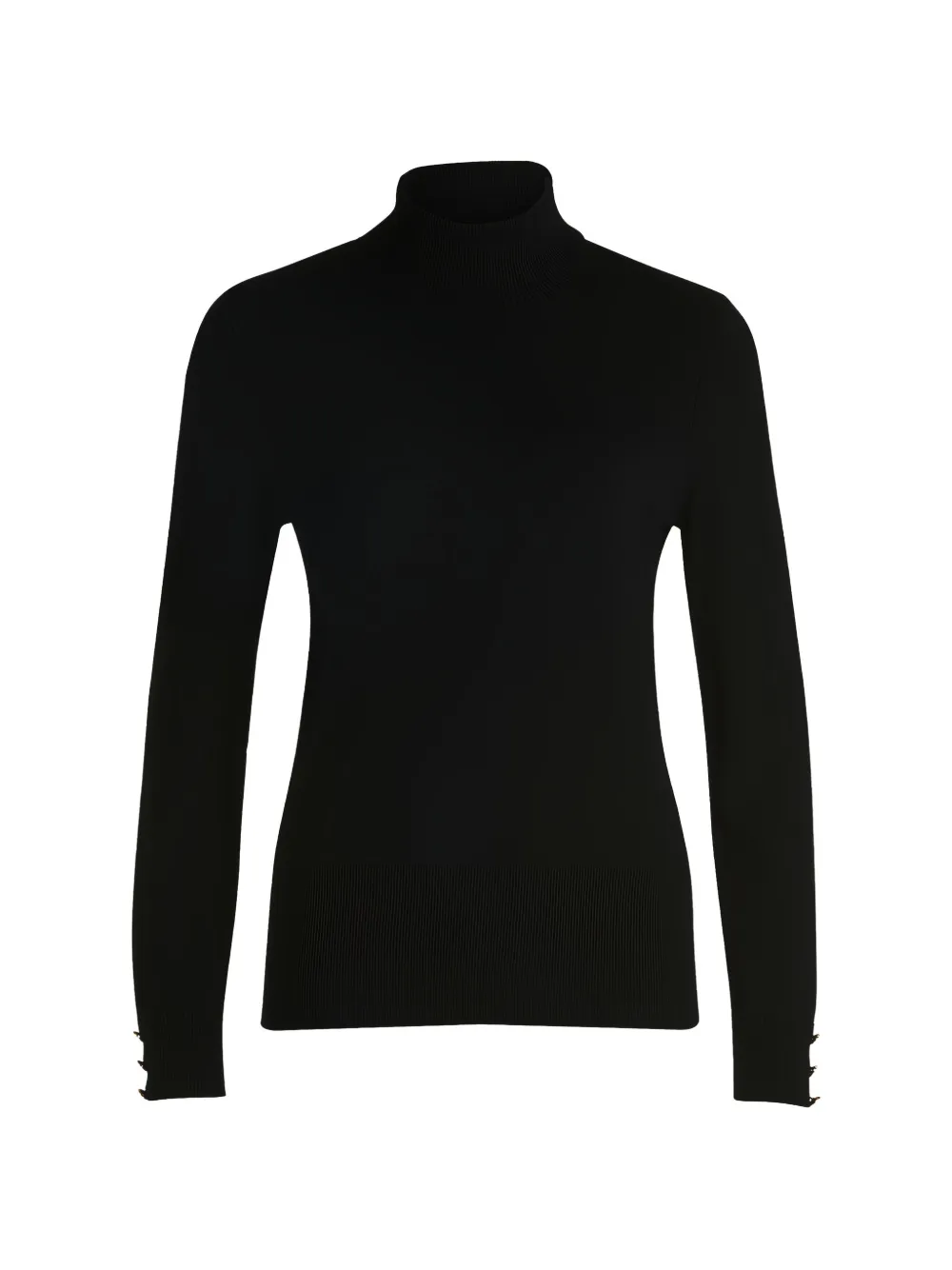 Betty Barclay Button-cuff Turtleneck Top In Black