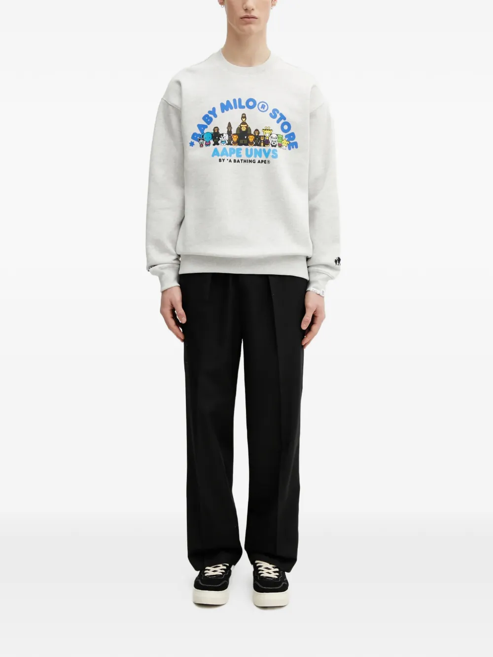 AAPE BY *A BATHING APE x Baby Milo Store AAPEUNVS sweater met ronde hals Grijs