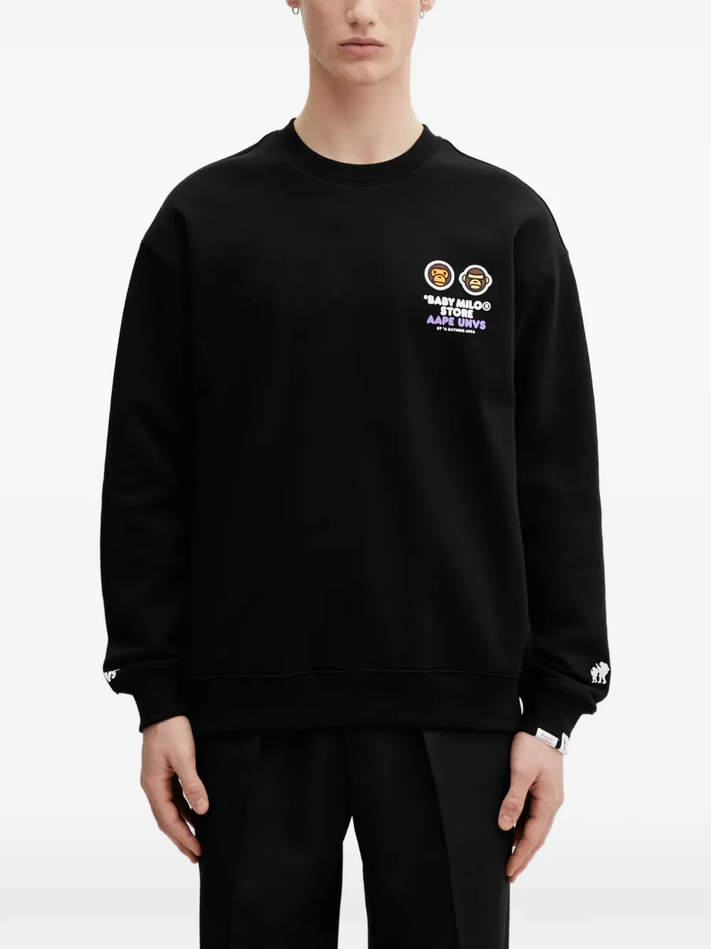 AAPE BY *A BATHING APE® x Baby Milo Store Felpa APEUNVS con logo - Nero