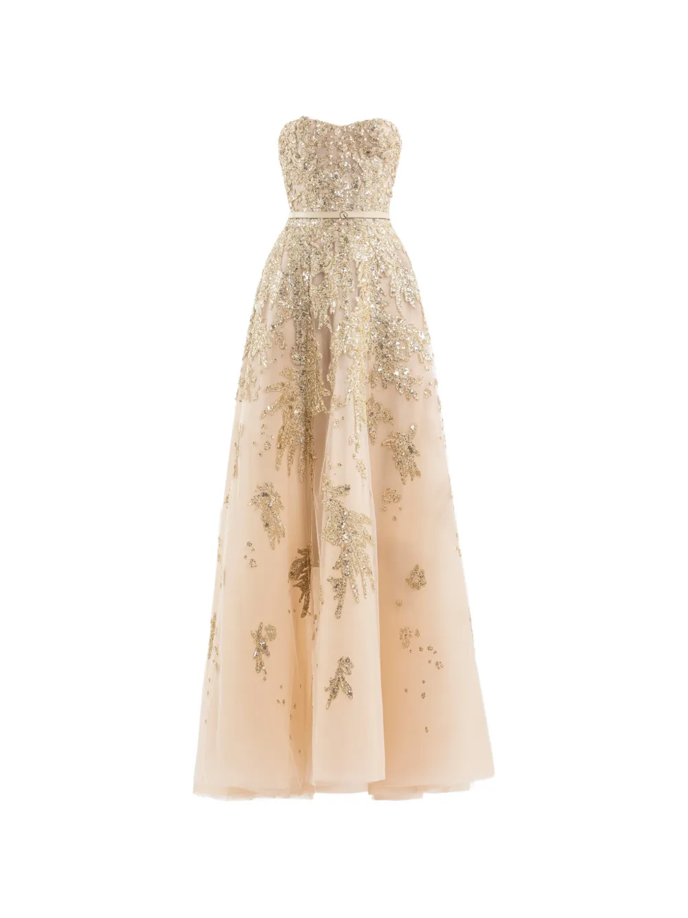 Saiid Kobeisy crystal-embellishment strapless maxi dress - Toni neutri