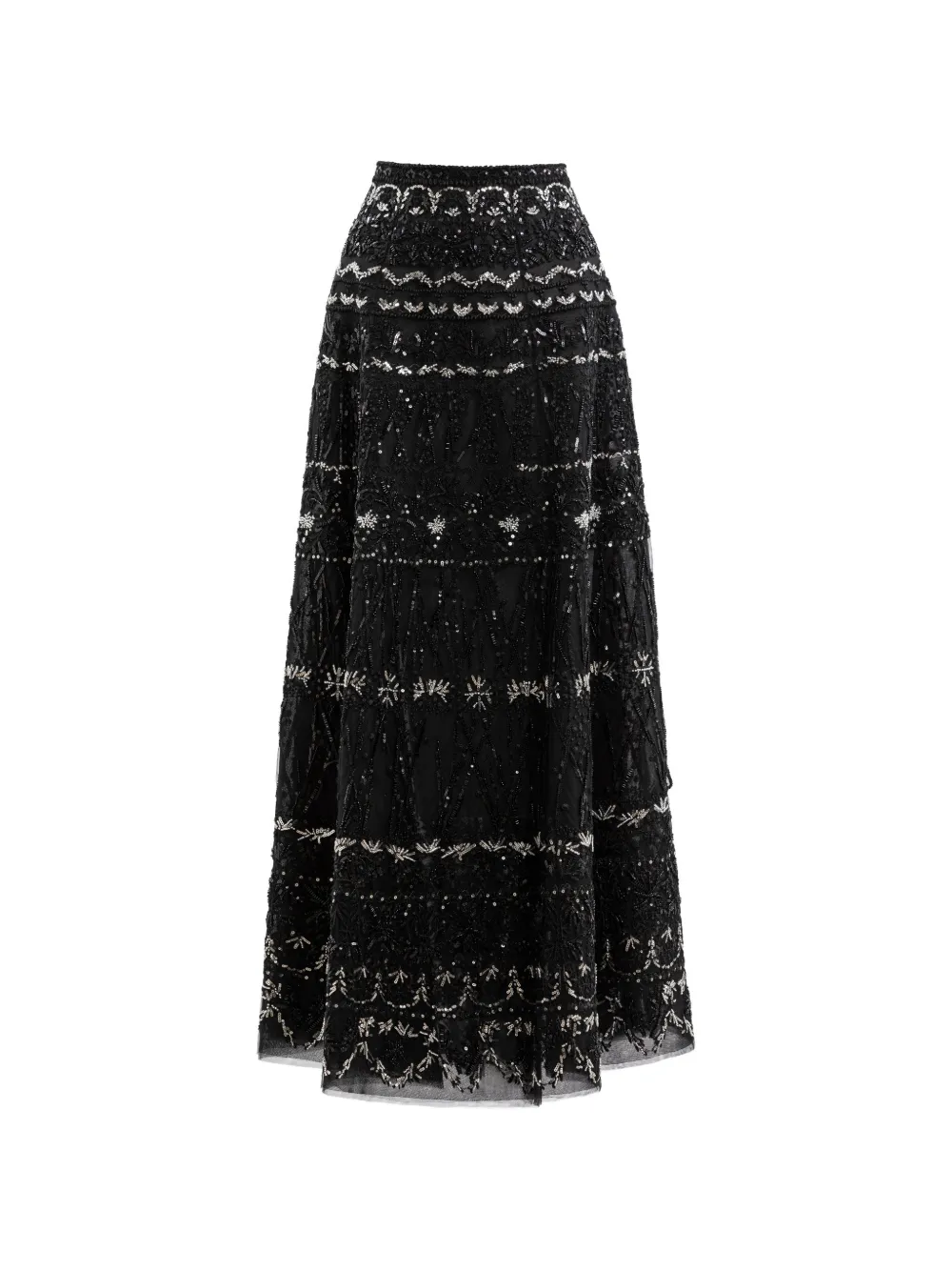 Saiid Kobeisy A-line beaded-embellishment maxi skirt - Nero