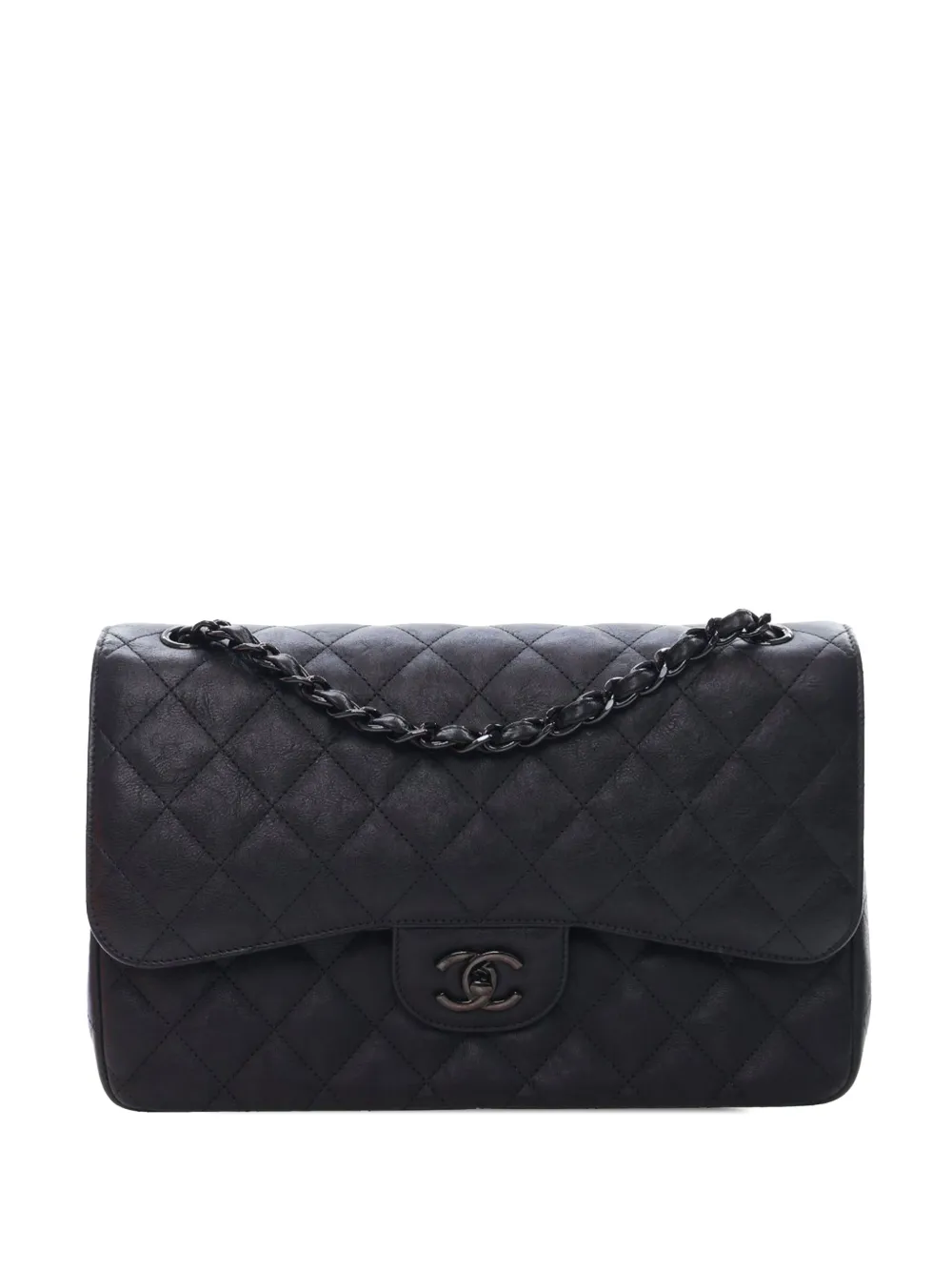 CHANEL Pre-Owned 2016-2017 Jumbo Classic Calfskin So Black Double Flap shoulder bag - Nero