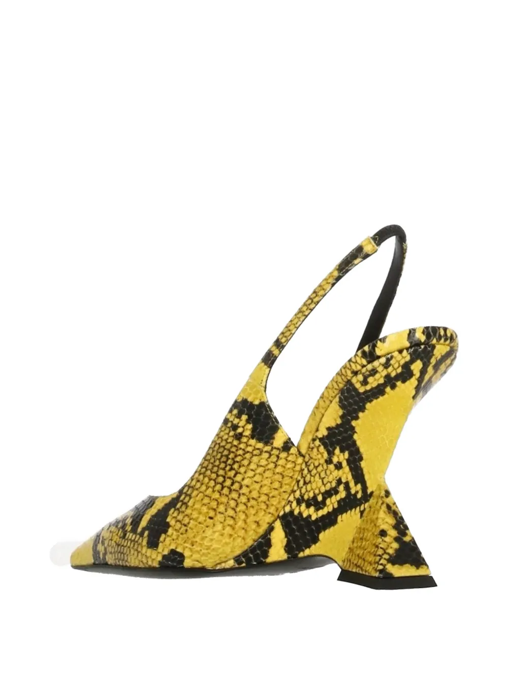The Attico Slingback pumps met slangenprint Geel