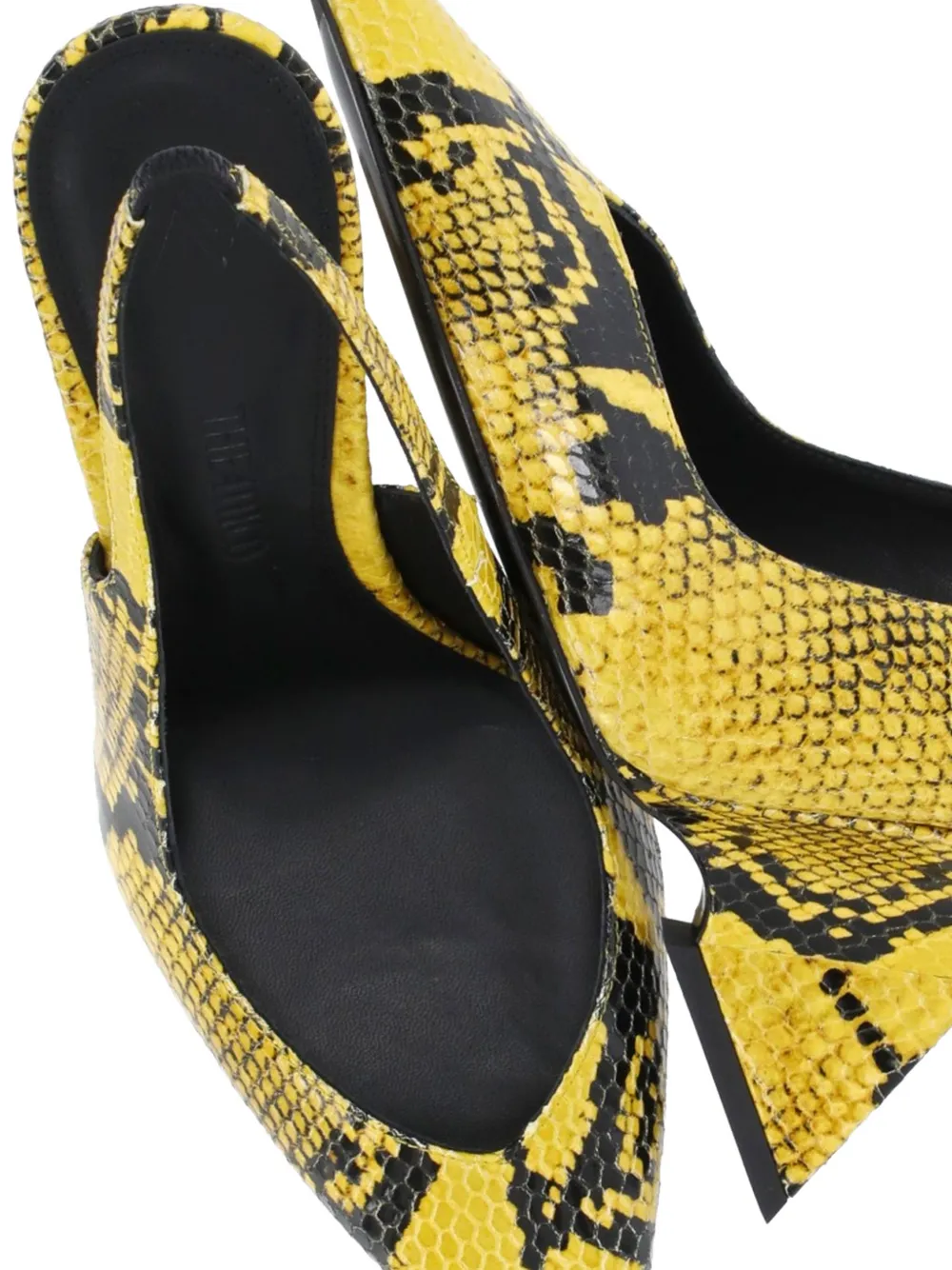 The Attico Slingback pumps met slangenprint Geel