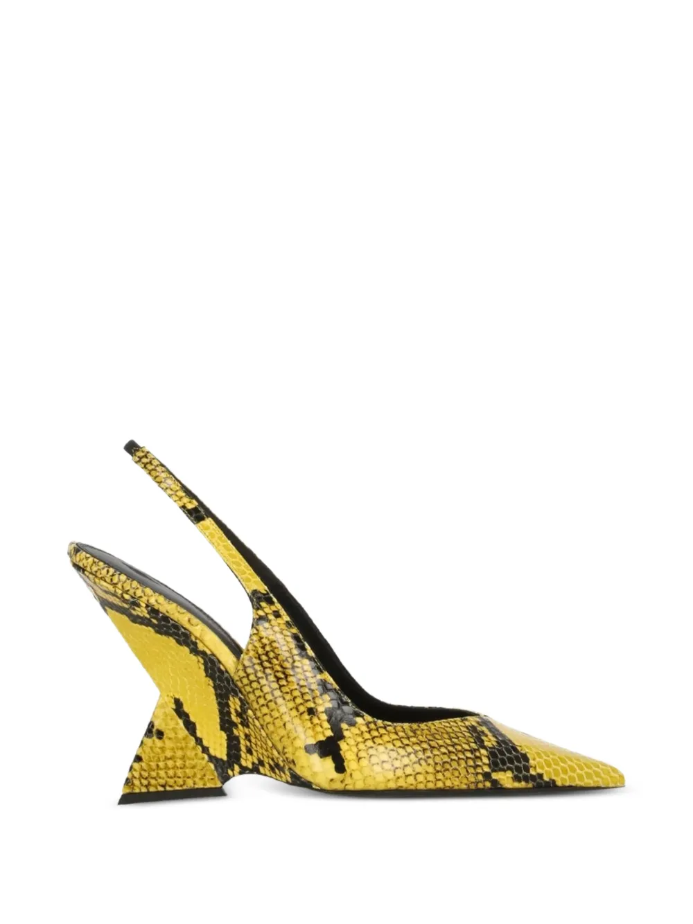 The Attico snake-print slingback pumps - Giallo