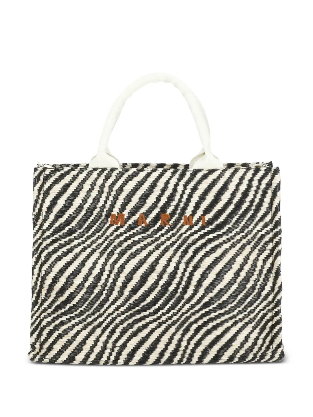 Marni zebra print handle shoulder bag - Nero