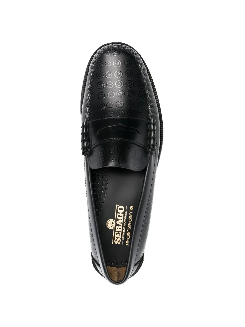 Sebago x 10 Corso Como loafers met cirkelprint Zwart