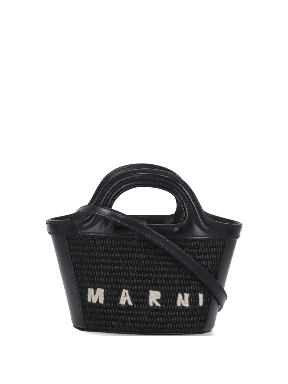 Marni micro Tropicalia logo tote bag - Nero