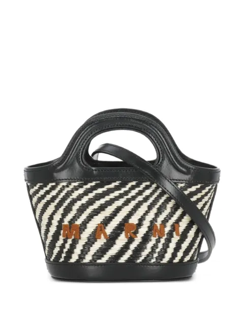Marni micro wavy raffia-effect tote bag