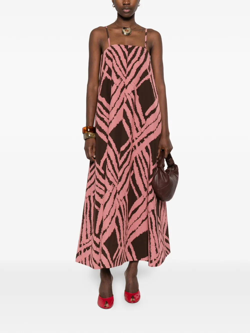 JOSEPH Midi-jurk met banaan print Roze