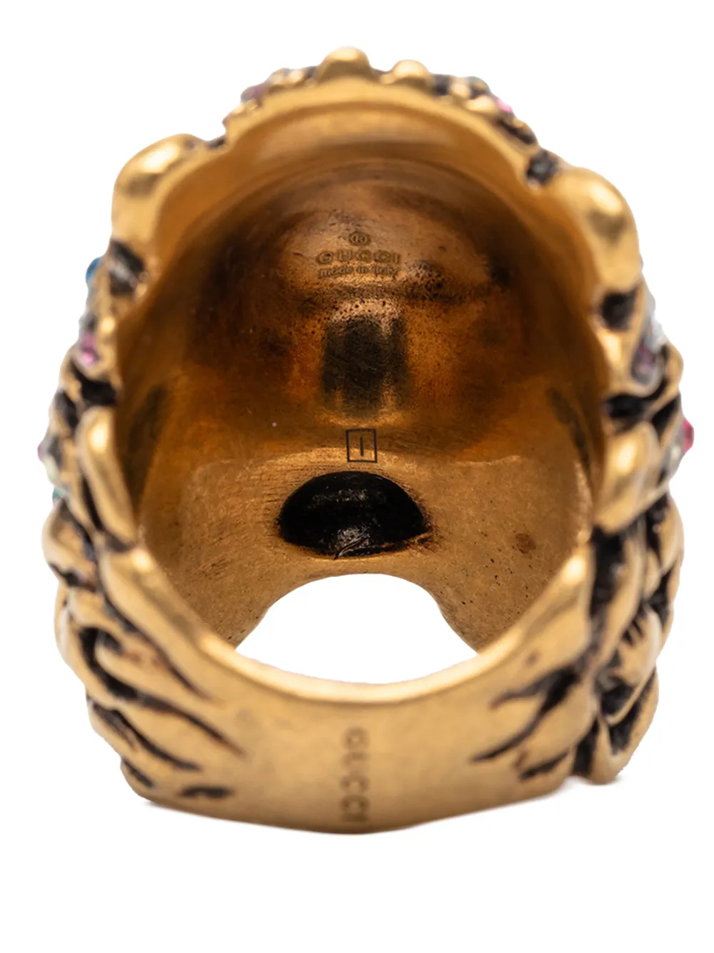 2000-2025 Gold Plated Crystal Lion Head Ring Costume Ring