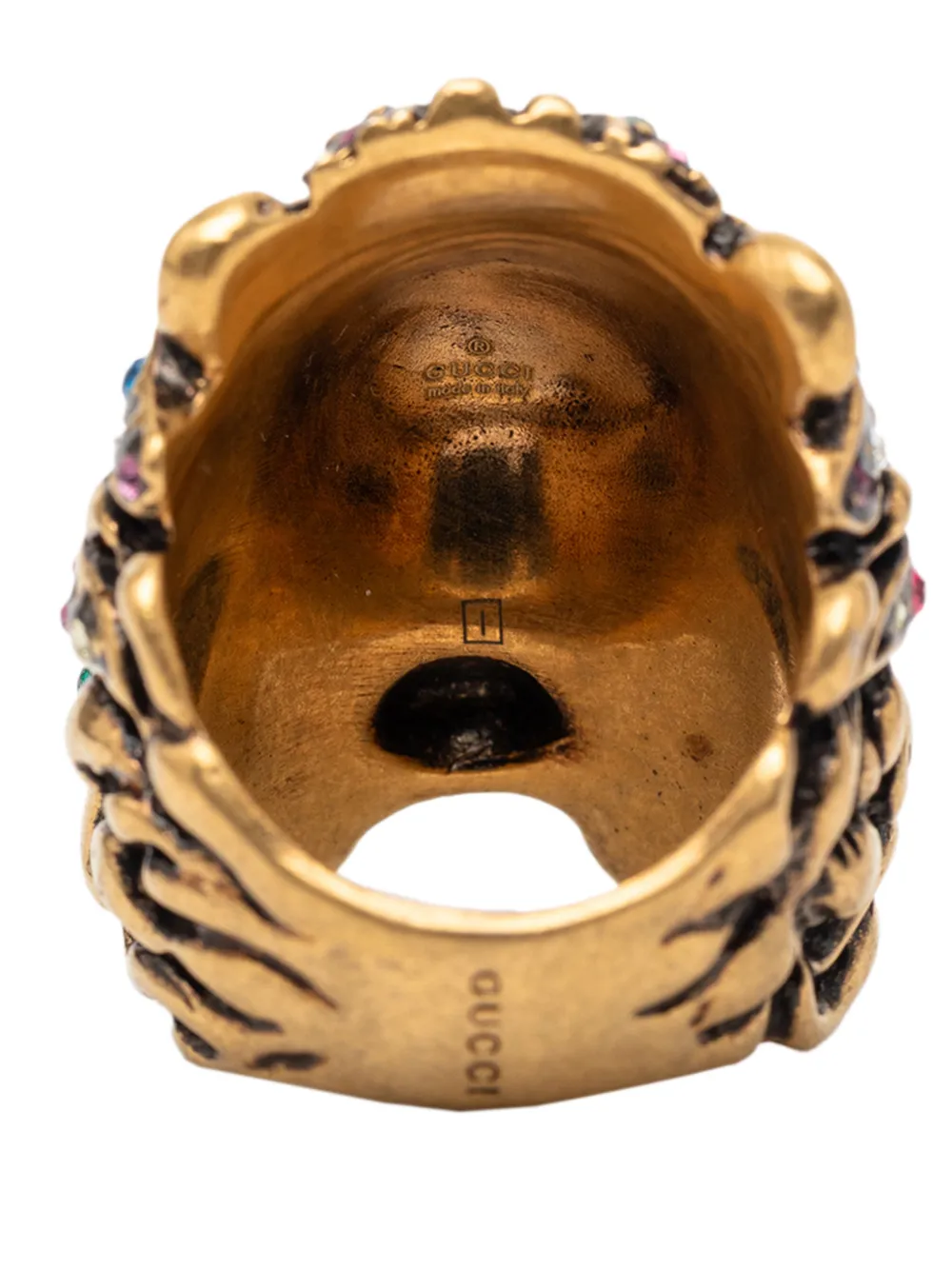 2000-2025 Gold Plated Crystal Lion Head Ring Costume Ring