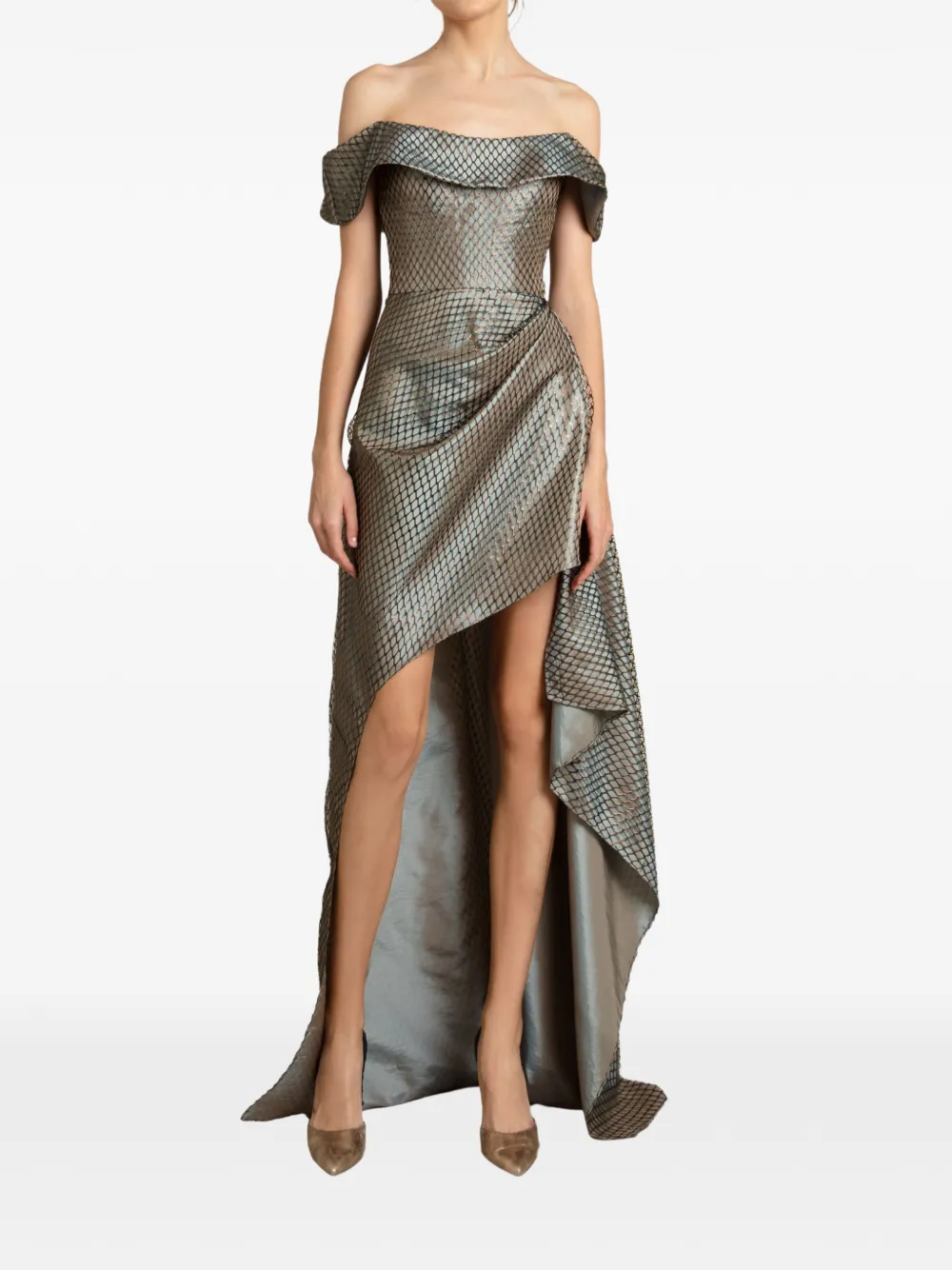 Gemy Maalouf Abito asimmetrico con spalle scoperte - Grigio