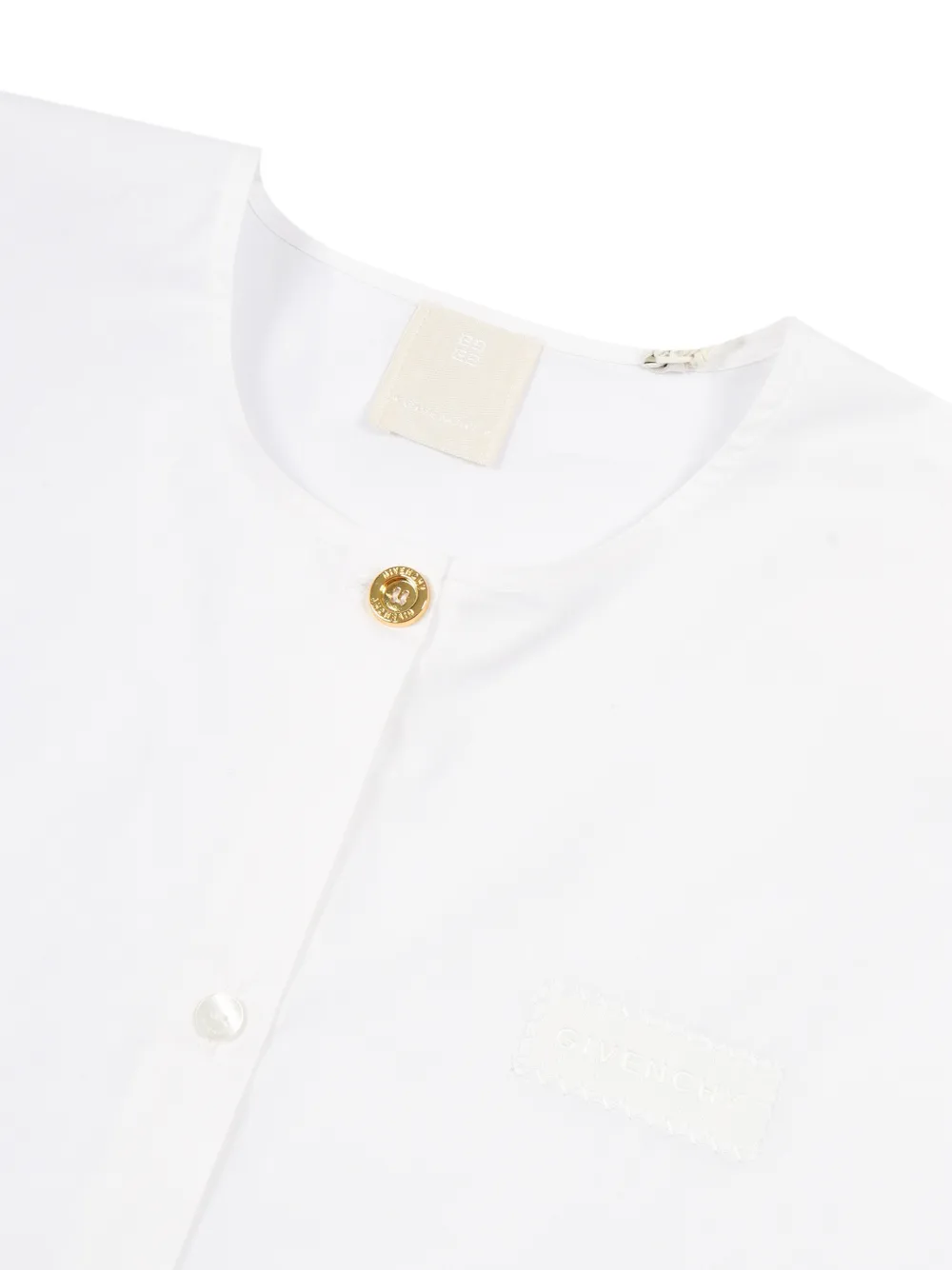  Givenchy Kids Camisa Con Parche Bordado - Blanco 
