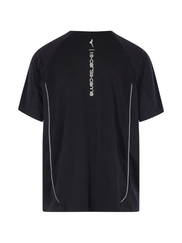 Mizuno ジェイテクト　ブラック シャツ Mizuno Mesh Panel Piping T-shirt | Black | FARFETCH AO