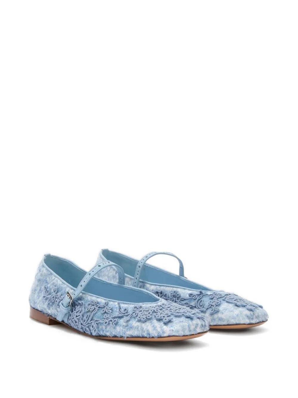  Ermanno Scervino Floral-embellished Ballet Flats - Blue 