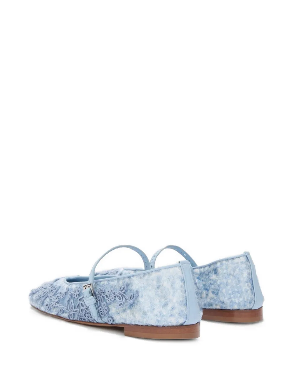 Floral-Embellished Ballet Flats