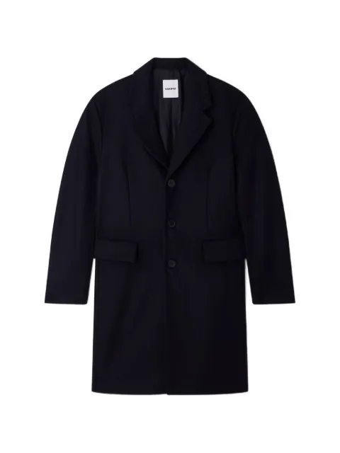 SANDRO manteau boutonné à empiècements matelassés