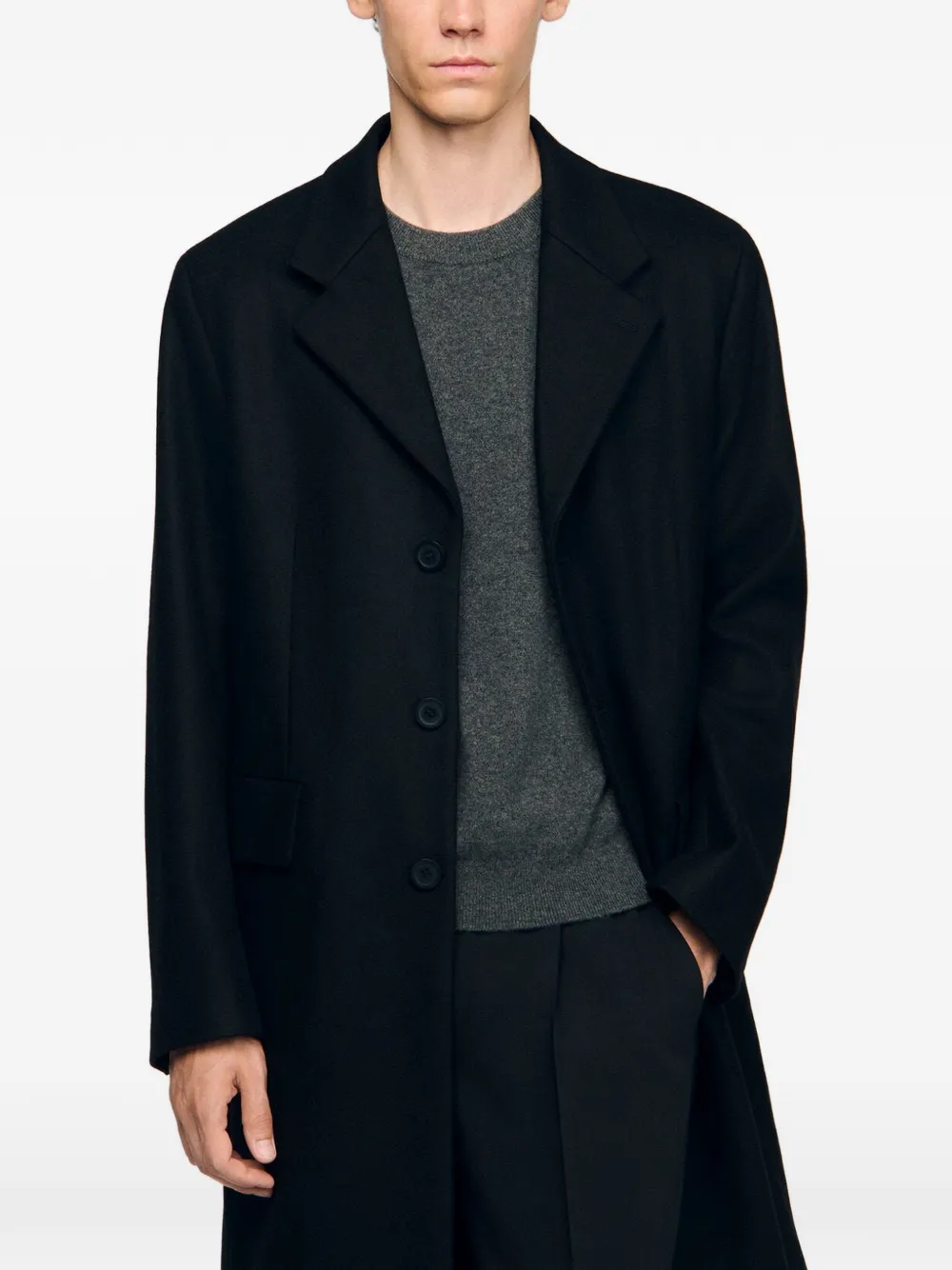 SANDRO Wollen jas Blauw