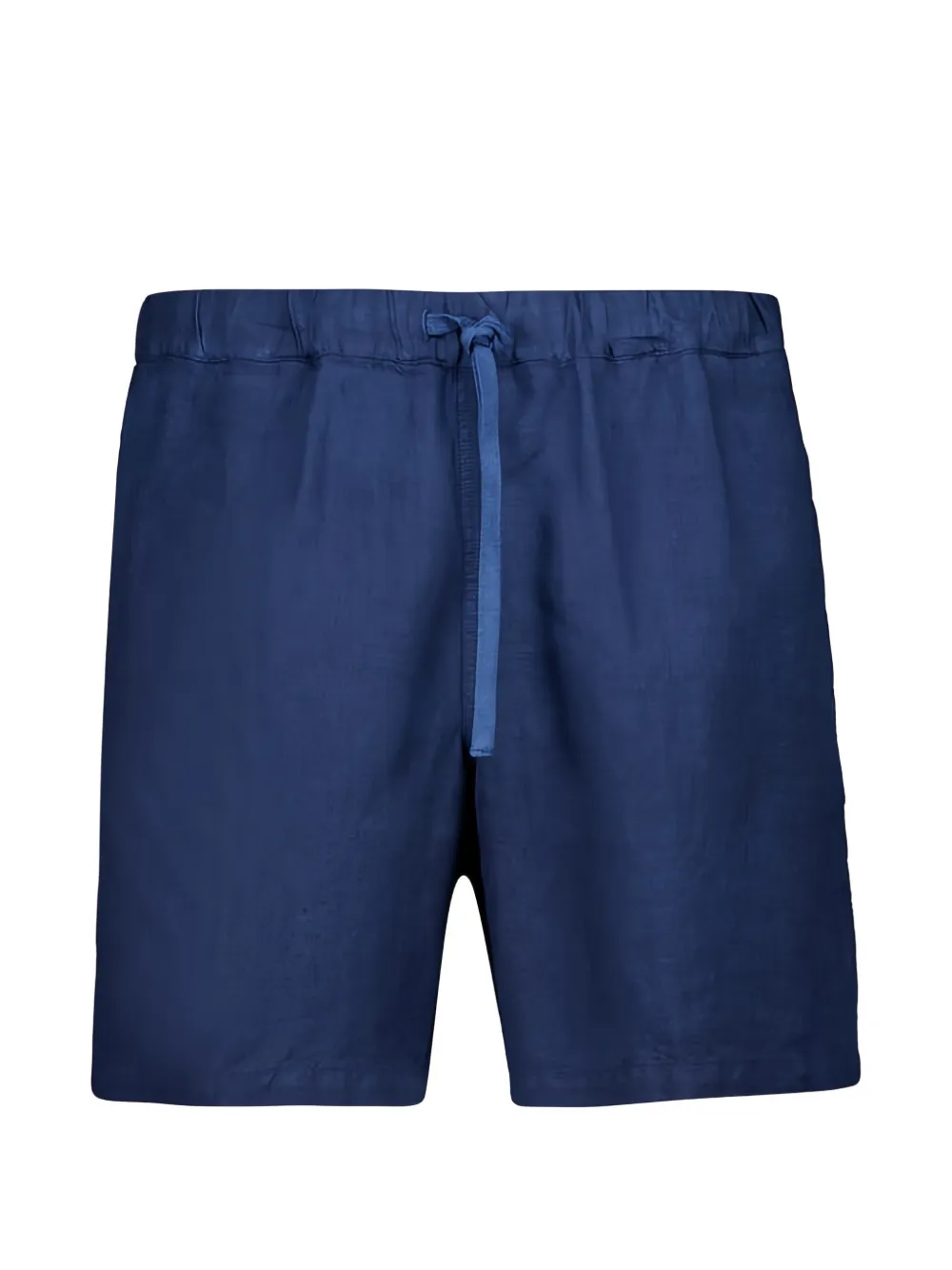 120% Lino drawstring-fastening shorts - Blu
